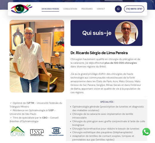 Dr. Ricardo Sérgio de Lima Pereira - Chirugien-ophtalmologiste à Porto Seguro (Brésil)